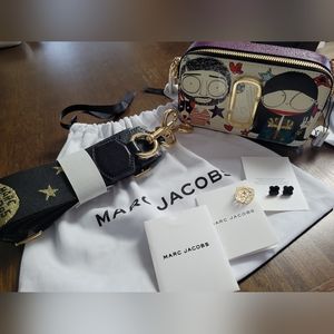 AuthenticAnaSuiMarcJacobsSnapshotBagWithFree18KGoldRingAndOnyxCloverEarrings